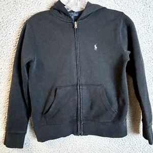Polo Ralph Lauren Kids Black Long Sleeve Full Zip Hoodie Pony Logo - Size S/P 8